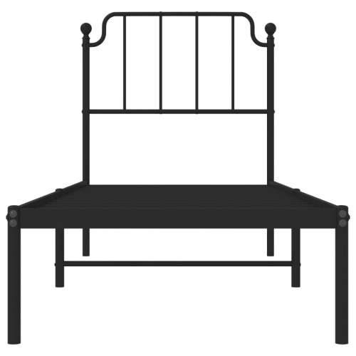 Metalni okvir za krevet s uzglavljem crni 80x200 cm - Crna 80 x 200 cm s uzglavljem Cijena