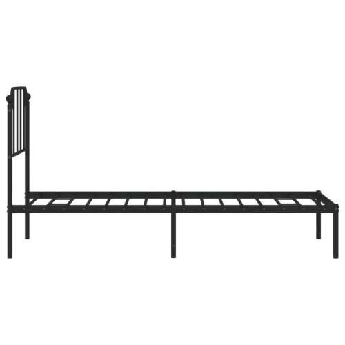 Metalni okvir za krevet s uzglavljem crni 80x200 cm - Crna 80 x 200 cm s uzglavljem Cijena