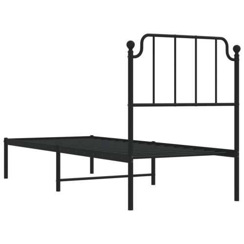 Metalni okvir za krevet s uzglavljem crni 80x200 cm - Crna 80 x 200 cm s uzglavljem Cijena