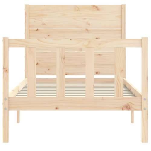 Okvir kreveta s uzglavljem mali jednokrevetni masivno drvo - Prirodna 75 x 190 cm Cijena