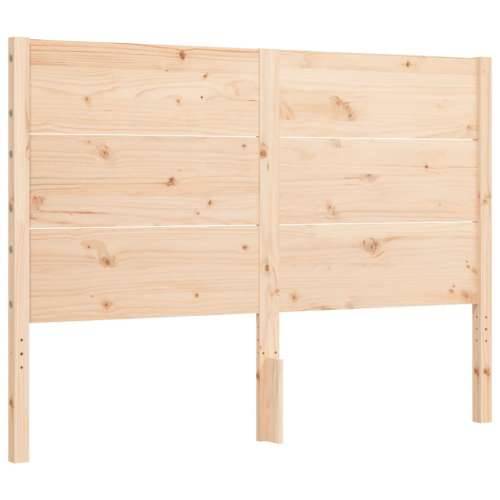 Okvir kreveta s uzglavljem bračni od masivnog drva - Prirodna 135 x 190 cm Cijena