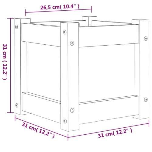 Vrtna sadilica 31 x 31 x 31 cm od masivne borovine - Prirodna boja bora 1 Cijena