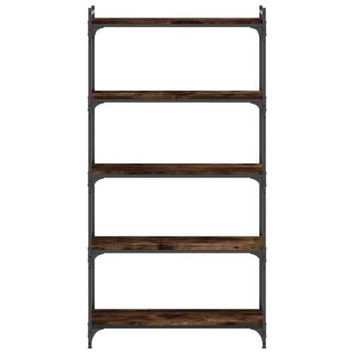 Regal za knjige s 5 razina boja hrasta 80 x 30 x 154 cm drveni - Dimljeni hrast 1 154 cm 80 cm Cijena