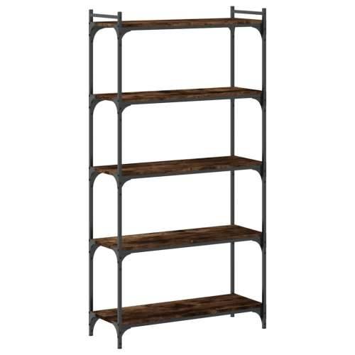 Regal za knjige s 5 razina boja hrasta 80 x 30 x 154 cm drveni - Dimljeni hrast 1 154 cm 80 cm Cijena