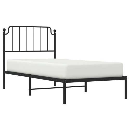 Metalni okvir za krevet s uzglavljem crni 90x190 cm - Crna 90 x 190 cm s uzglavljem Cijena
