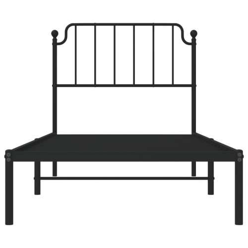 Metalni okvir za krevet s uzglavljem crni 90x190 cm - Crna 90 x 190 cm s uzglavljem Cijena