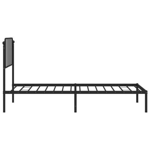 Metalni okvir za krevet s uzglavljem crni 90x190 cm - Crna 90 x 190 cm s uzglavljem Cijena