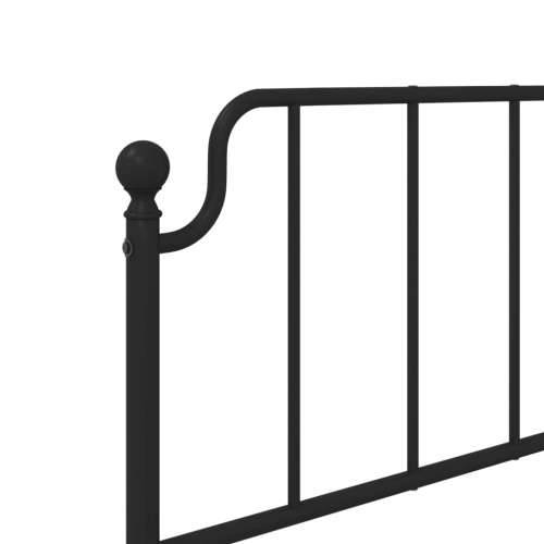 Metalni okvir za krevet s uzglavljem crni 90x190 cm - Crna 90 x 190 cm s uzglavljem Cijena