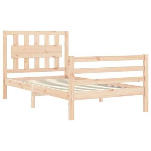 Okvir kreveta s uzglavljem mali jednokrevetni masivno drvo - Prirodna 75 x 190 cm Cijena