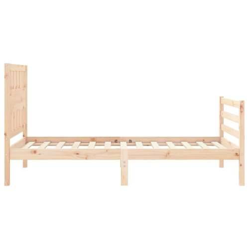 Okvir kreveta s uzglavljem mali jednokrevetni masivno drvo - Prirodna 75 x 190 cm Cijena