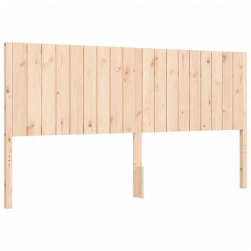 Okvir kreveta s uzglavljem veliki bračni od masivnog drva - Prirodna 180 x 200 cm Cijena