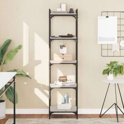Regal za knjige s 5 razina siva boja hrasta 40x30x154 cm drveni - Sivi hrast sonoma 1 154 cm 40 cm Cijena