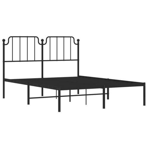 Metalni okvir za krevet s uzglavljem crni 150x200 cm Cijena