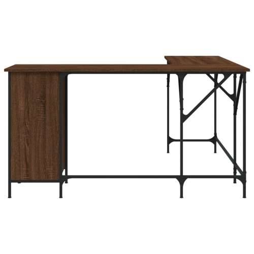 Radni stol smeđa boja hrasta 141x141x75 cm konstruirano drvo - Smeđi hrast Cijena