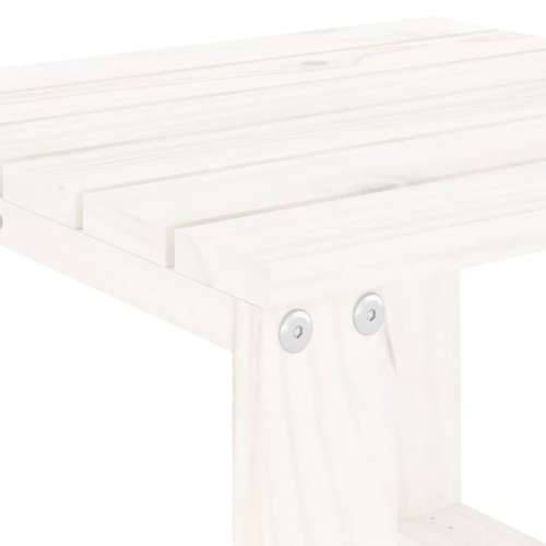 Vrtni bočni stolić bijeli 40 x 38 x 28,5 cm od masivne borovine - Bijela boja bora 1 Cijena