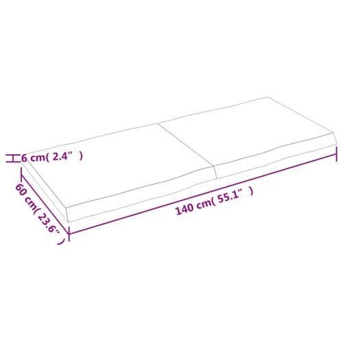 Stolna ploča 140 x 60 x (2 - 6) cm od hrastovine sa živim rubom - Prirodna 140 x 60 x 6 cm 1 Cijena