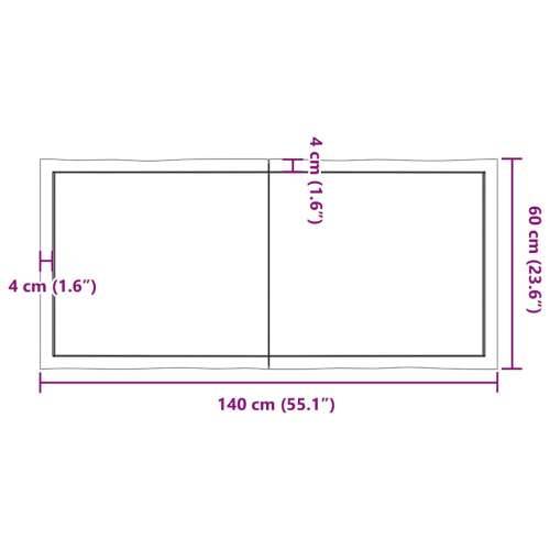 Stolna ploča 140 x 60 x (2 - 6) cm od hrastovine sa živim rubom - Prirodna 140 x 60 x 6 cm 1 Cijena