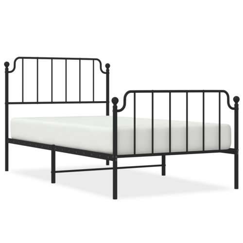 Metalni okvir kreveta s uzglavljem i podnožjem crni 100x190 cm - Crna 100 x 190 cm s uzglavljem i podnožjem Cijena