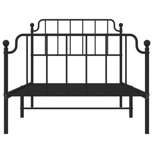 Metalni okvir kreveta s uzglavljem i podnožjem crni 100x190 cm - Crna 100 x 190 cm s uzglavljem i podnožjem Cijena