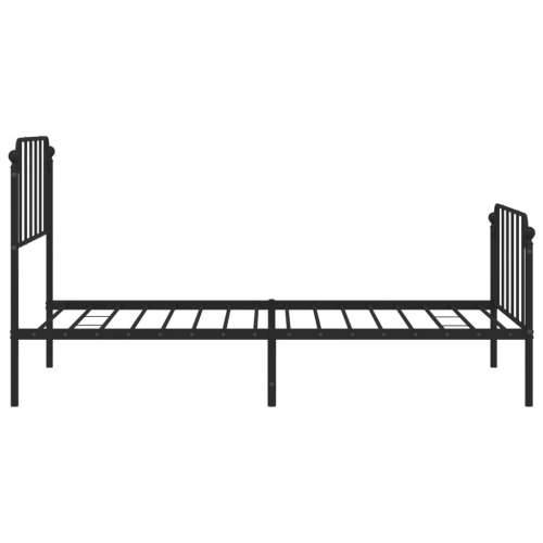 Metalni okvir kreveta s uzglavljem i podnožjem crni 100x190 cm - Crna 100 x 190 cm s uzglavljem i podnožjem Cijena