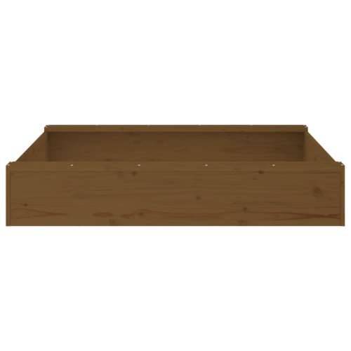 Pješčanik sa sjedalima smeđi boja meda četvrtasti od borovine - Smeđa boja bora 111 x 111 x 20 cm 1 Cijena