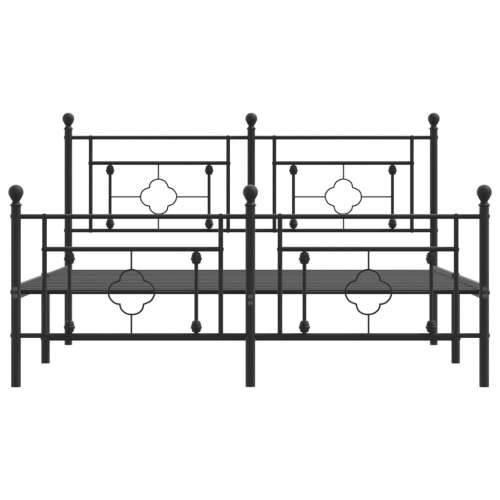 Metalni okvir kreveta uzglavlje i podnožje crni 150x200 cm Cijena