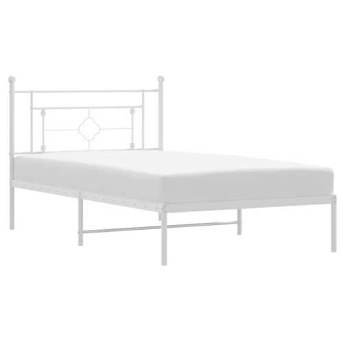 Metalni okvir za krevet s uzglavljem bijeli 107x203 cm - Bijela 107 x 203 cm s uzglavljem Cijena