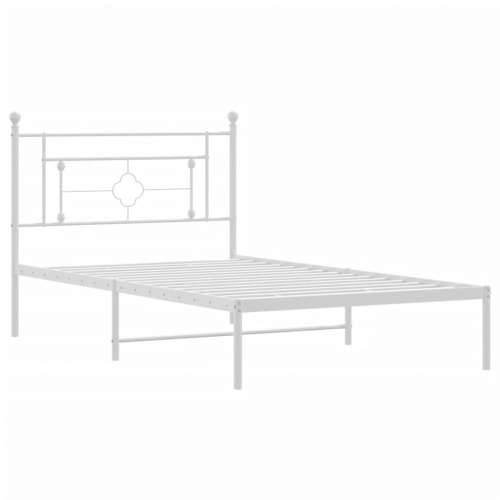 Metalni okvir za krevet s uzglavljem bijeli 107x203 cm - Bijela 107 x 203 cm s uzglavljem Cijena