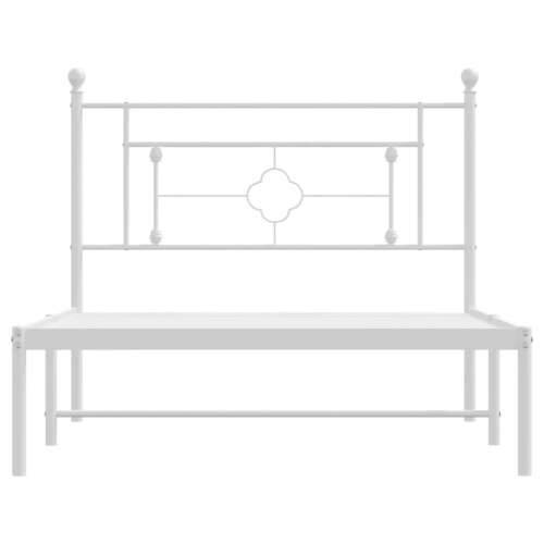 Metalni okvir za krevet s uzglavljem bijeli 107x203 cm - Bijela 107 x 203 cm s uzglavljem Cijena