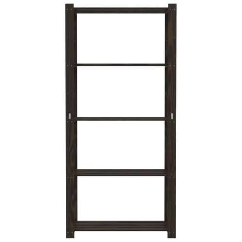 Stalak za pohranu s 5 razina crni 80x38x170 cm masivna borovina - Crna 80 x 38 x 170 cm 1 Cijena