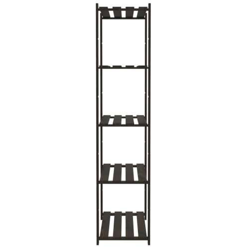 Stalak za pohranu s 5 razina crni 80x38x170 cm masivna borovina - Crna 80 x 38 x 170 cm 1 Cijena