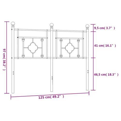 Metalno uzglavlje crno 120 cm - Crna 120 cm 1 Cijena