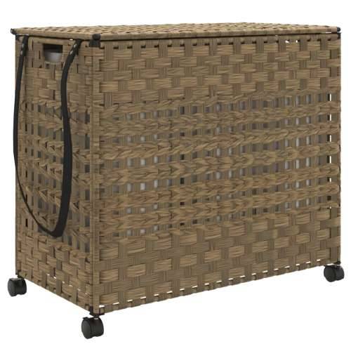 Košara za rublje s kotačima 66x35x60 cm od ratana - Prirodna 1 Cijena