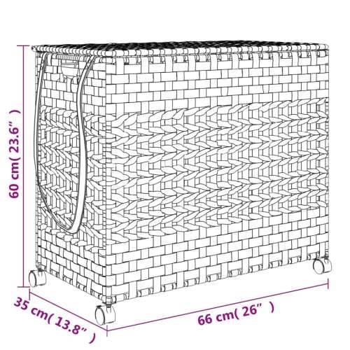 Košara za rublje s kotačima 66x35x60 cm od ratana - Prirodna 1 Cijena