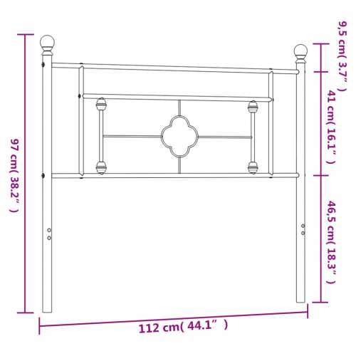 Metalno uzglavlje crno 107 cm Crna 107 cm 1 Cijena