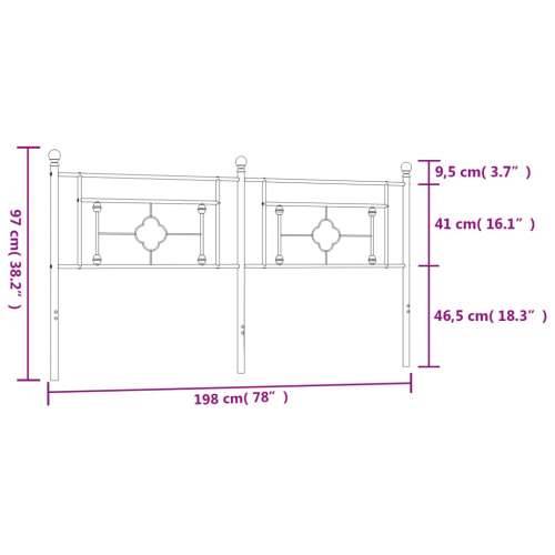 Metalno uzglavlje crno 193 cm - Crna 193 cm 1 Cijena