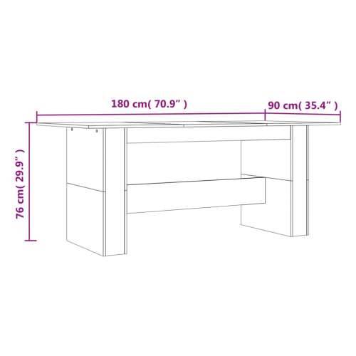 Blagovaonski stol boja dimljenog hrasta 180 x 90 x 76 cm drveni - Dimljeni hrast 1 Cijena