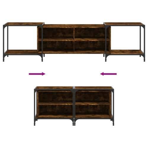 TV ormarić boja dimljenog hrasta 203x37x50 cm konstruirano drvo - Dimljeni hrast 1 203 cm Cijena