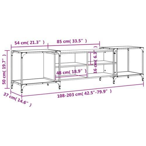 TV ormarić boja dimljenog hrasta 203x37x50 cm konstruirano drvo - Dimljeni hrast 1 203 cm Cijena