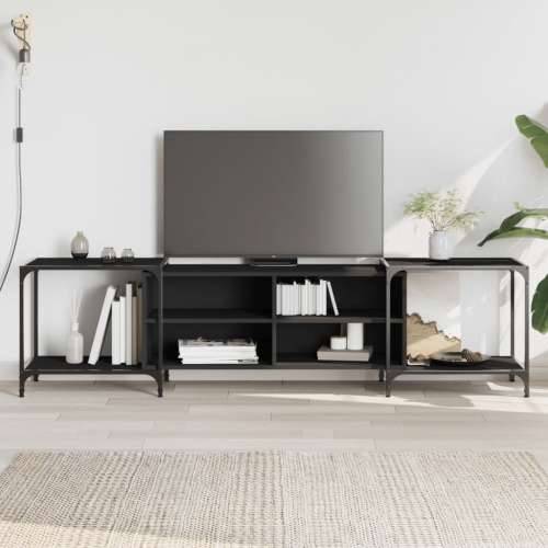 TV ormarić crni 203 x 37 x 50 cm od konstruiranog drva - Crna 1 203 cm Cijena