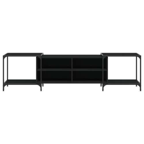 TV ormarić crni 203 x 37 x 50 cm od konstruiranog drva - Crna 1 203 cm Cijena