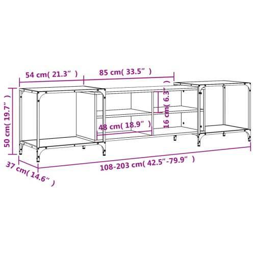 TV ormarić crni 203 x 37 x 50 cm od konstruiranog drva - Crna 1 203 cm Cijena