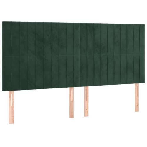 Krevet s oprugama i madracem tamnozeleni 180x200 cm baršunasti - Tamnozelena 180 x 200 cm Okomite pruge Cijena