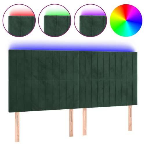 LED uzglavlje tamnozeleno 160x5x118/128 cm baršunasto - Tamnozelena 160 x 5 x 118/128 cm 1 Cijena