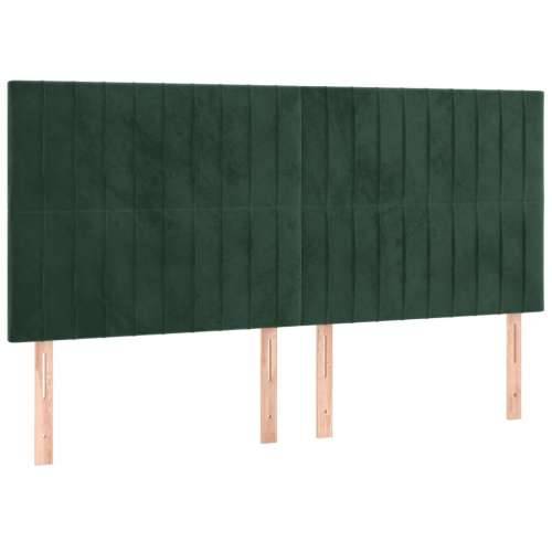 LED uzglavlje tamnozeleno 160x5x118/128 cm baršunasto - Tamnozelena 160 x 5 x 118/128 cm 1 Cijena