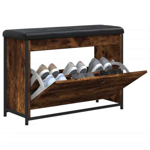 Klupa za cipele s preklopnom ladicom boja hrasta 82x32x56 cm - Dimljeni hrast 82 x 32 x 56 cm Cijena