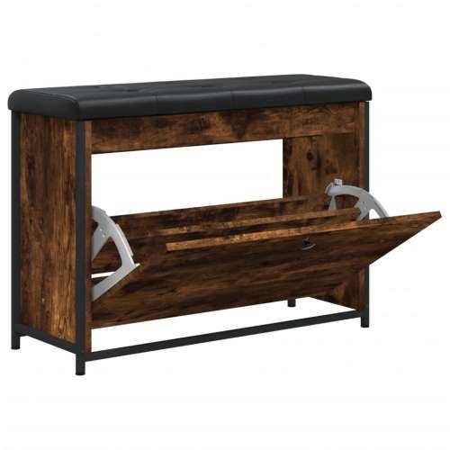Klupa za cipele s preklopnom ladicom boja hrasta 82x32x56 cm - Dimljeni hrast 82 x 32 x 56 cm Cijena