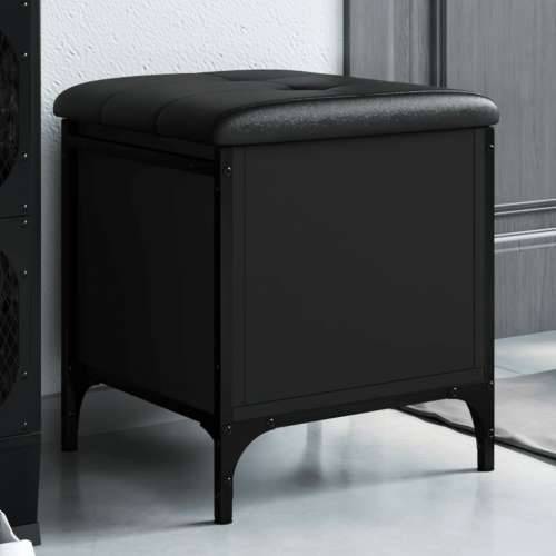 Klupa za pohranu crna 42 x 42 x 45 cm od konstruiranog drva - Crna 42 x 42 x 45 cm Cijena