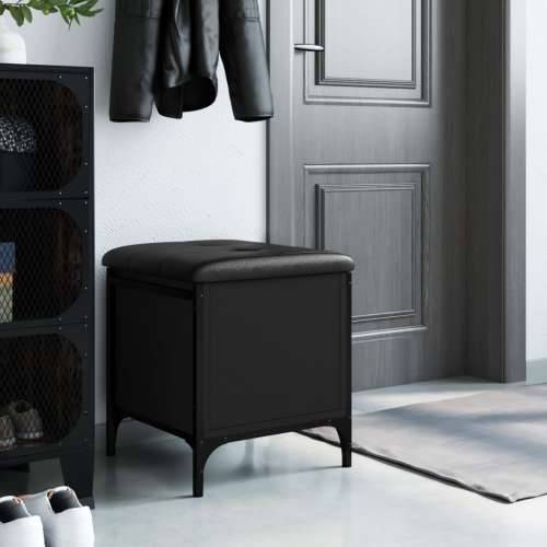 Klupa za pohranu crna 42 x 42 x 45 cm od konstruiranog drva - Crna 42 x 42 x 45 cm Cijena