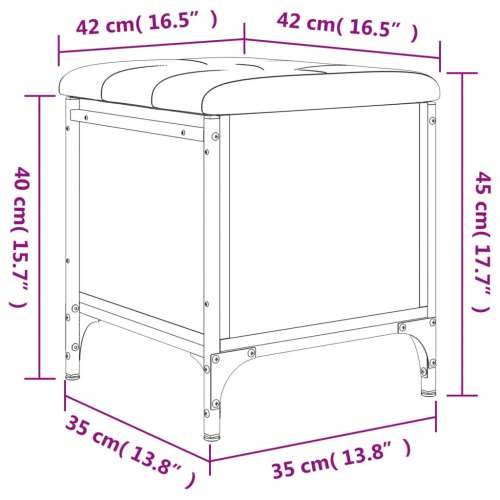 Klupa za pohranu crna 42 x 42 x 45 cm od konstruiranog drva - Crna 42 x 42 x 45 cm Cijena